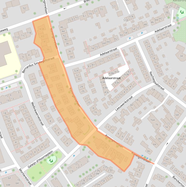 Kaart van postcodegebied 4335BA.