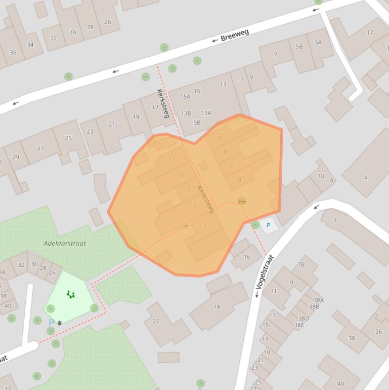 Kaart van postcodegebied 4335BD.