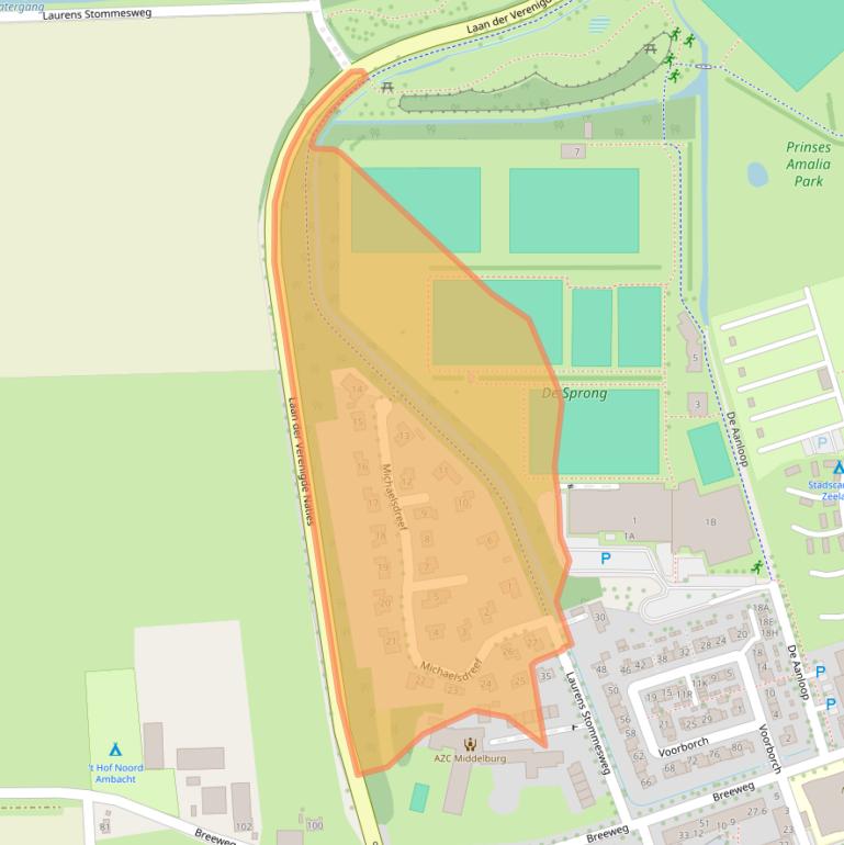 Kaart van postcodegebied 4335BH.