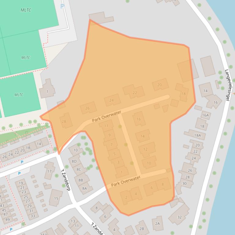 Kaart van postcodegebied 4335BJ.