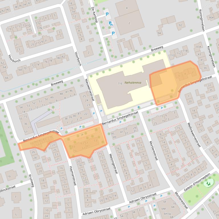 Kaart van postcodegebied 4335CR.