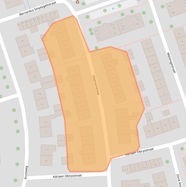 Kaart van postcodegebied 4335CV.