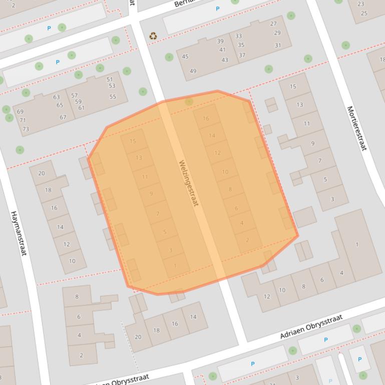 Kaart van postcodegebied 4335CW.