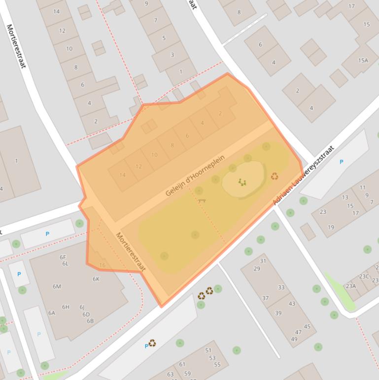 Kaart van postcodegebied 4335EA.