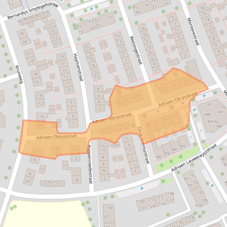 Kaart van postcodegebied 4335EB.