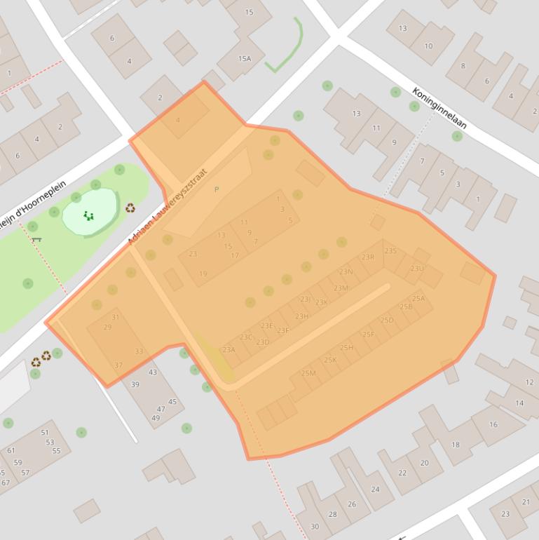 Kaart van postcodegebied 4335EE.