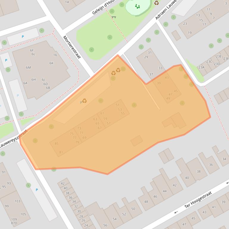 Kaart van postcodegebied 4335EG.