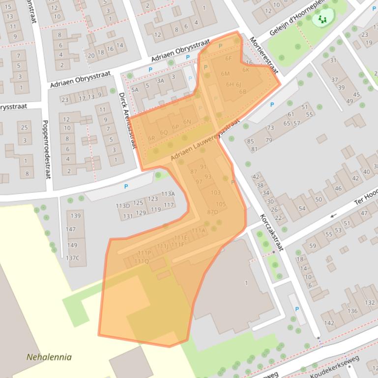 Kaart van postcodegebied 4335EH.