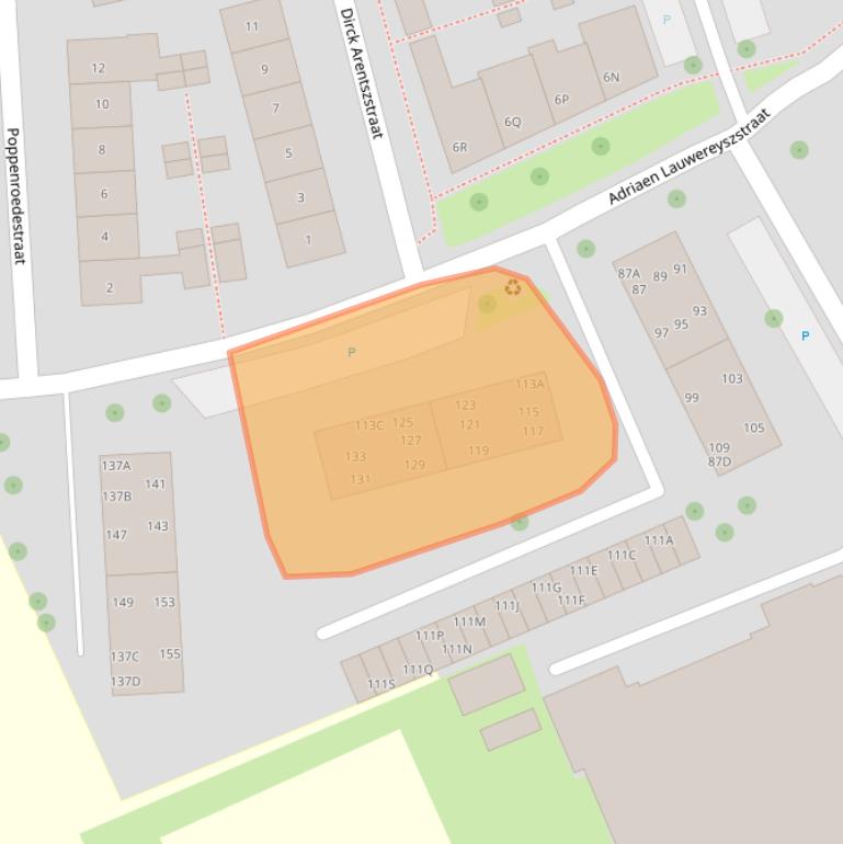 Kaart van postcodegebied 4335EJ.