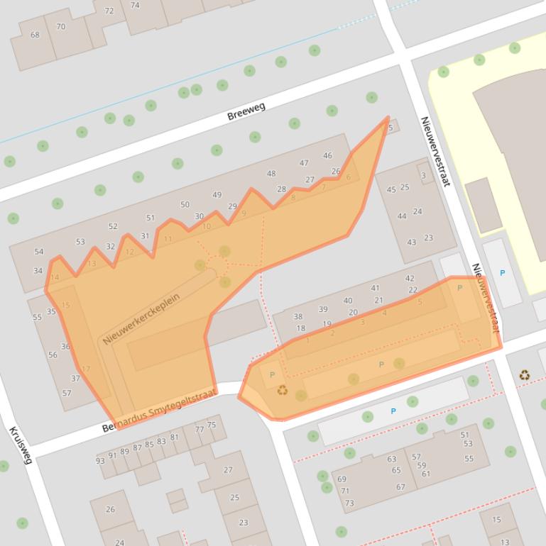 Kaart van postcodegebied 4335ES.