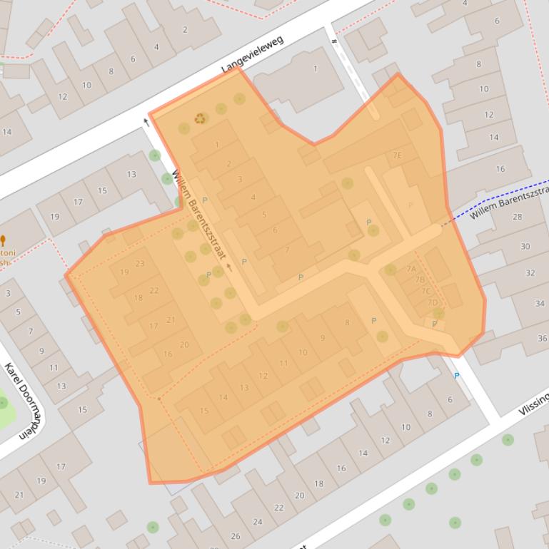 Kaart van postcodegebied 4335EZ.