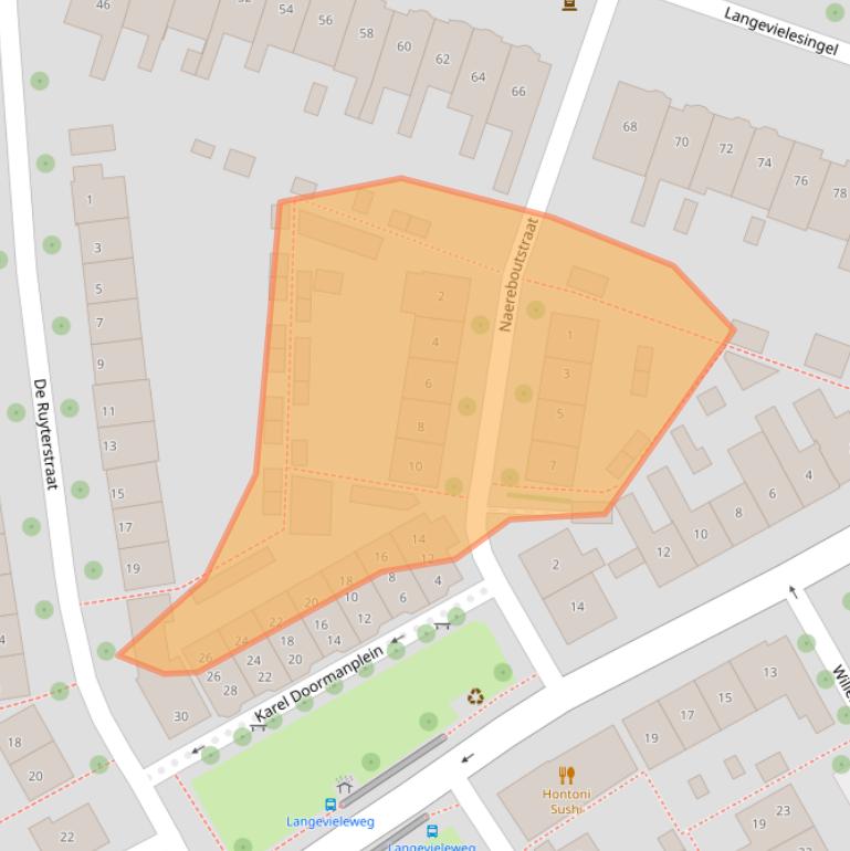 Kaart van postcodegebied 4335GB.