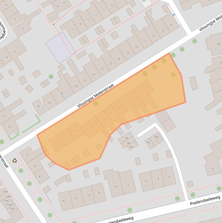 Kaart van postcodegebied 4335GE.