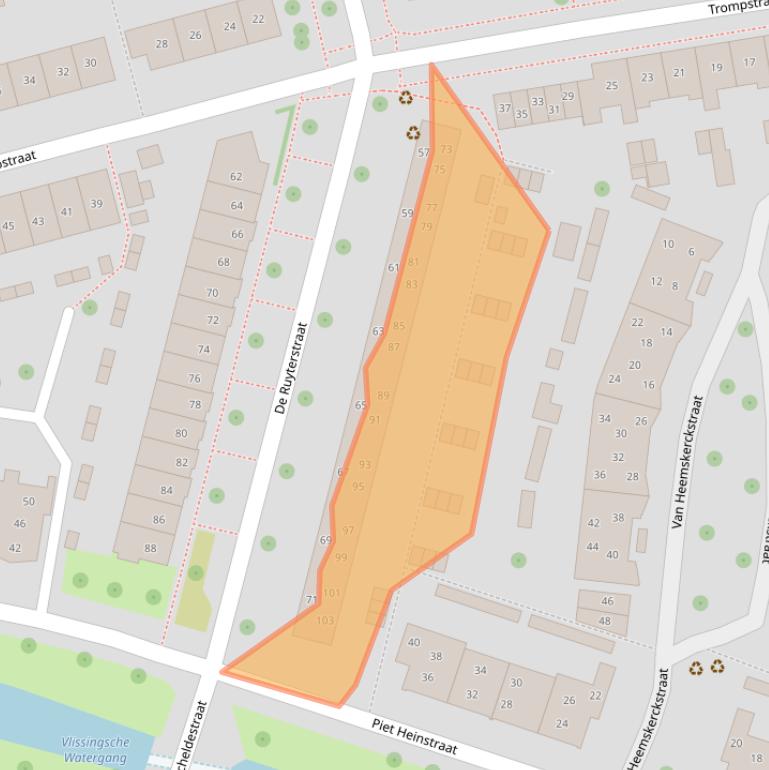 Kaart van postcodegebied 4335GK.