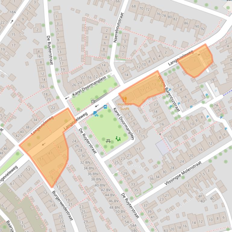 Kaart van postcodegebied 4335GS.
