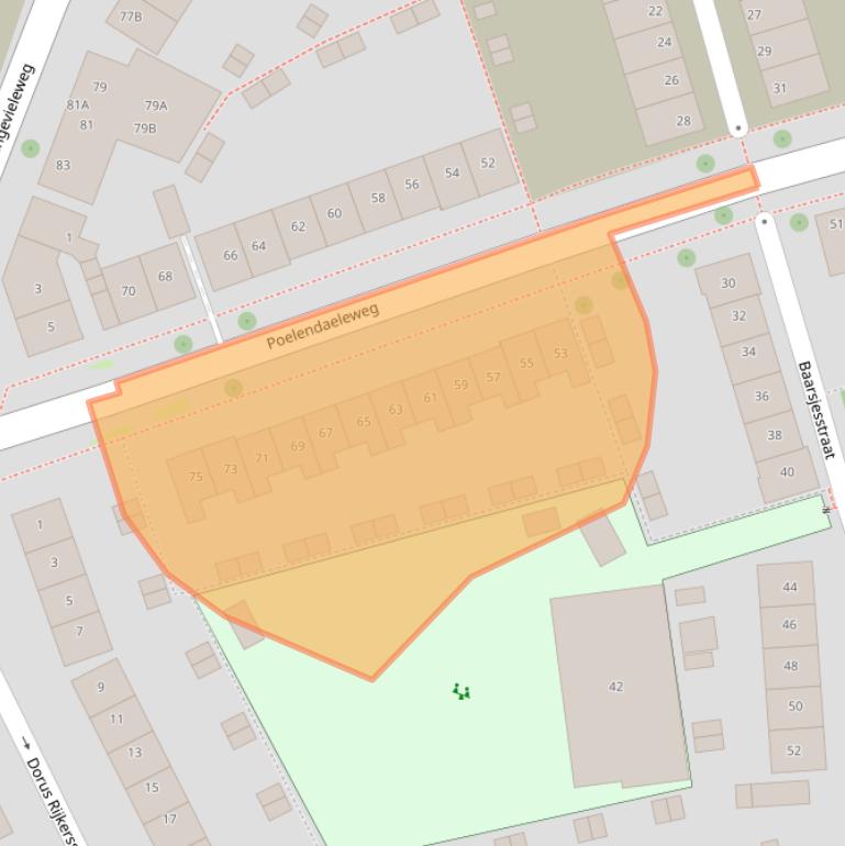 Kaart van postcodegebied 4335HP.