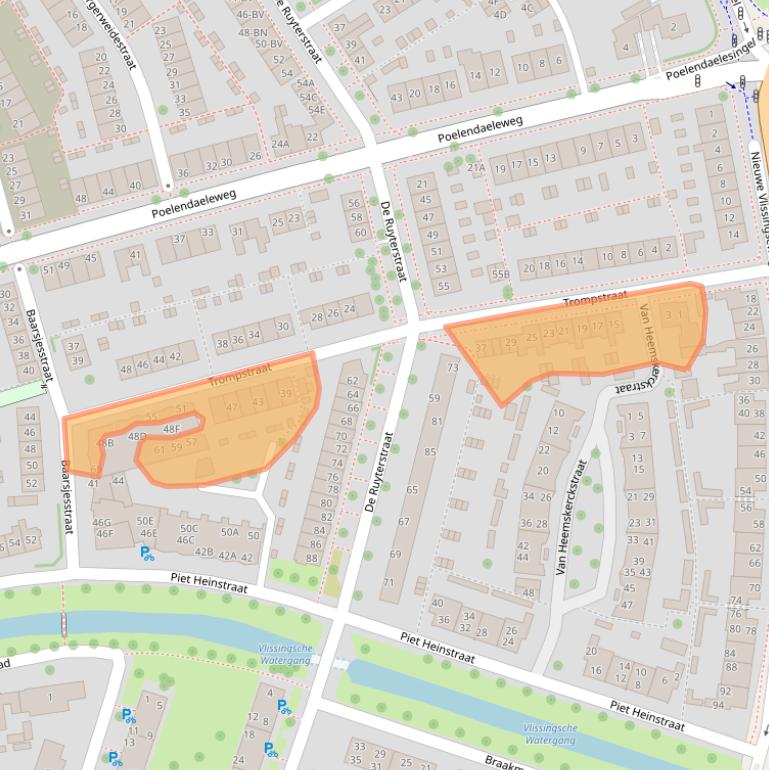 Kaart van postcodegebied 4335HT.
