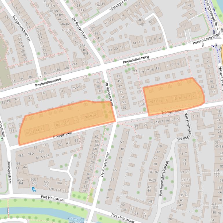 Kaart van postcodegebied 4335HV.
