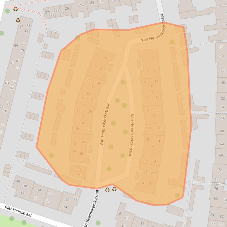 Kaart van postcodegebied 4335HZ.