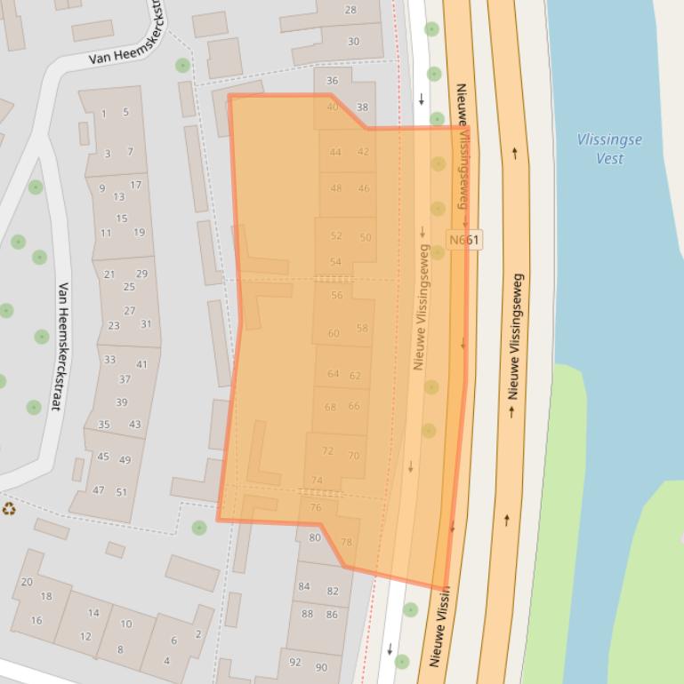 Kaart van postcodegebied 4335JC.