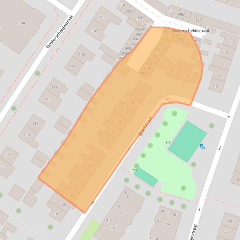 Kaart van postcodegebied 4335KB.