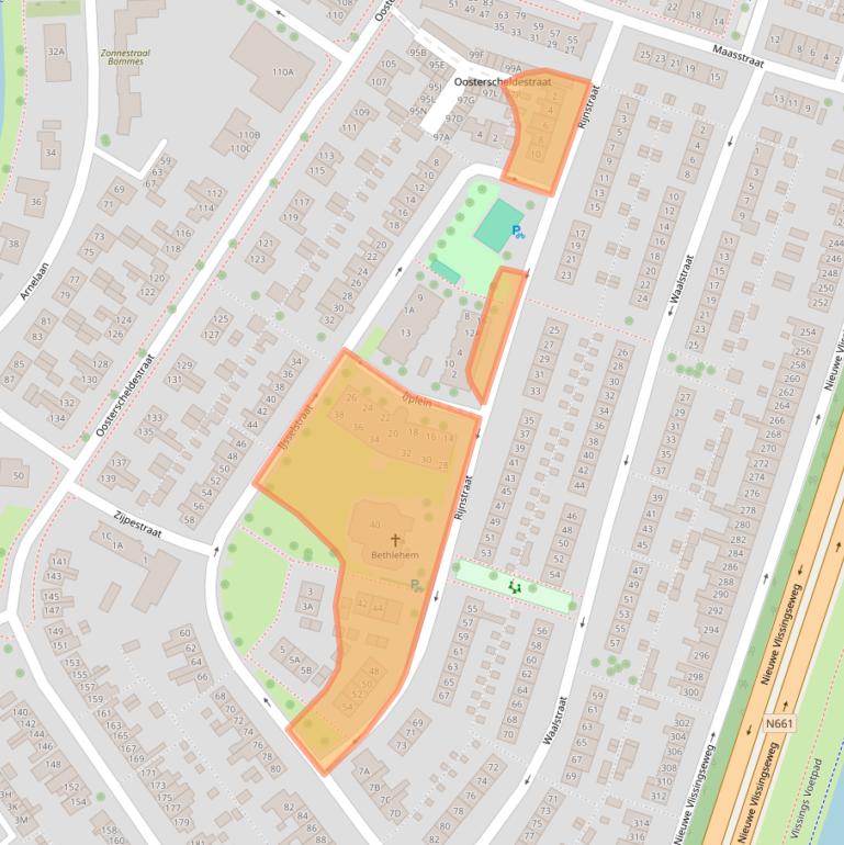 Kaart van postcodegebied 4335KJ.