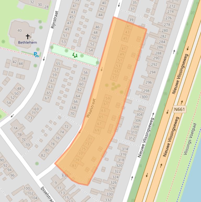 Kaart van postcodegebied 4335KL.