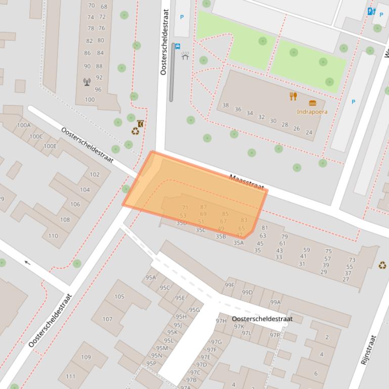 Kaart van postcodegebied 4335KS.