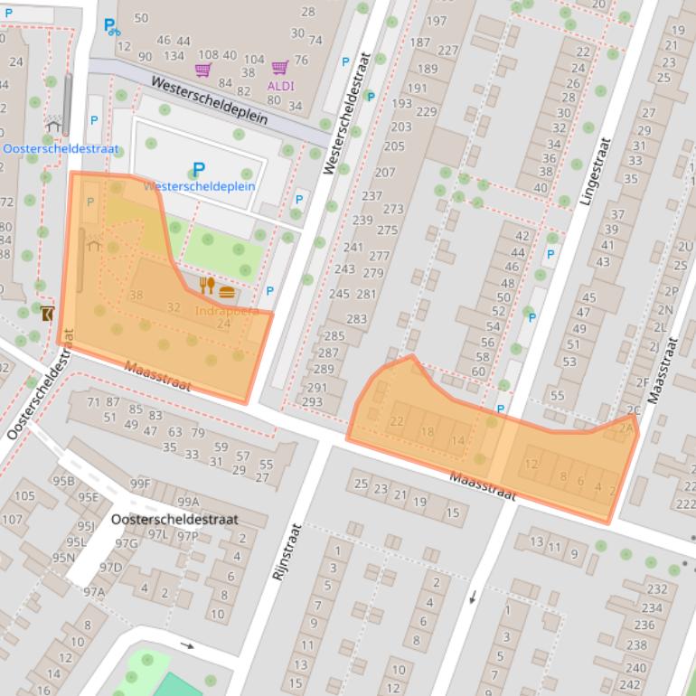 Kaart van postcodegebied 4335KT.