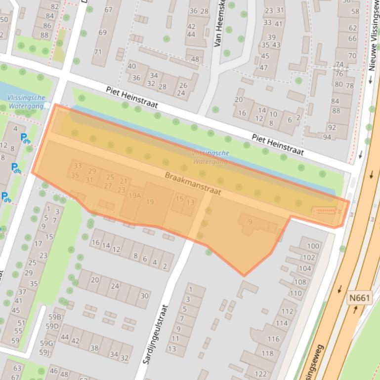Kaart van postcodegebied 4335NA.