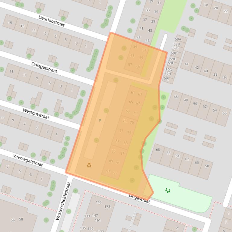 Kaart van postcodegebied 4335ND.
