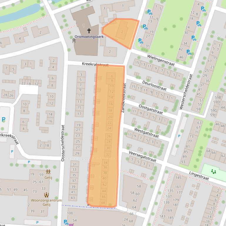 Kaart van postcodegebied 4335NN.