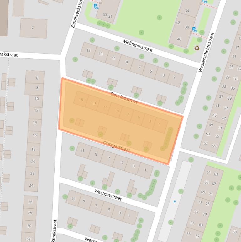 Kaart van postcodegebied 4335NV.