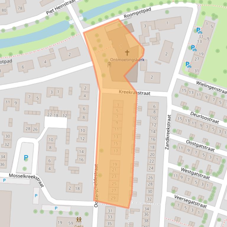 Kaart van postcodegebied 4335PA.