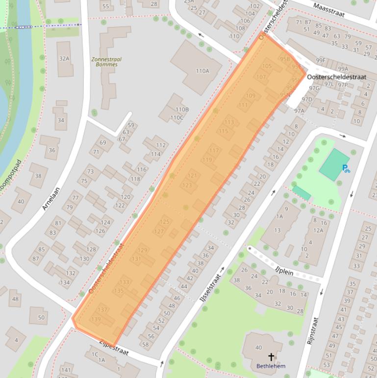 Kaart van postcodegebied 4335PC.