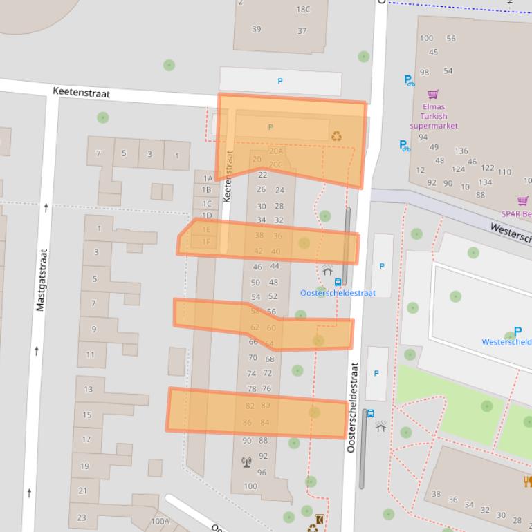 Kaart van postcodegebied 4335PJ.