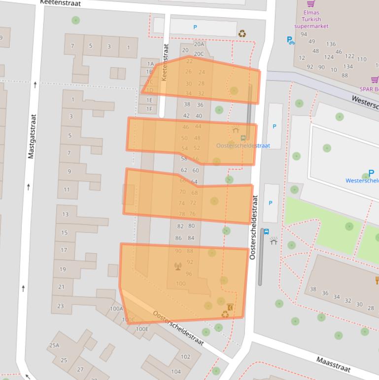 Kaart van postcodegebied 4335PK.