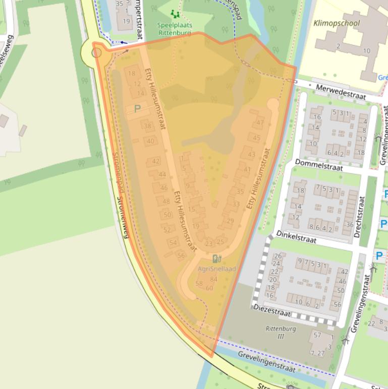 Kaart van postcodegebied 4335SB.