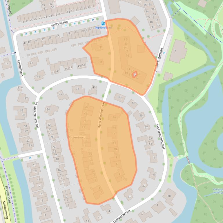 Kaart van postcodegebied 4335SG.