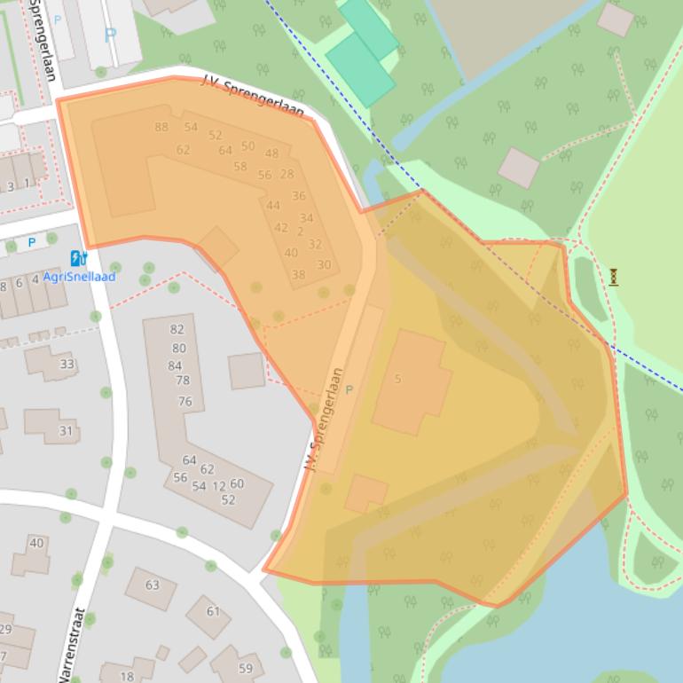 Kaart van postcodegebied 4335SJ.