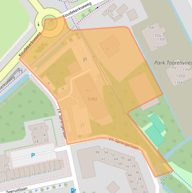 Kaart van postcodegebied 4335SM.