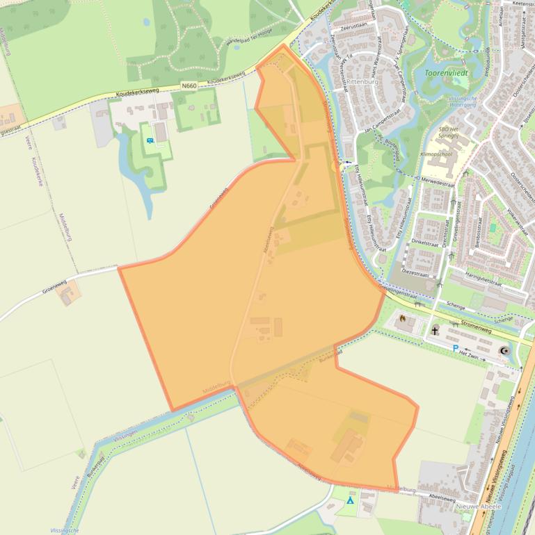 Kaart van postcodegebied 4335SR.