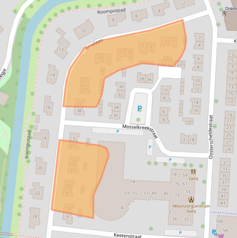 Kaart van postcodegebied 4335TA.