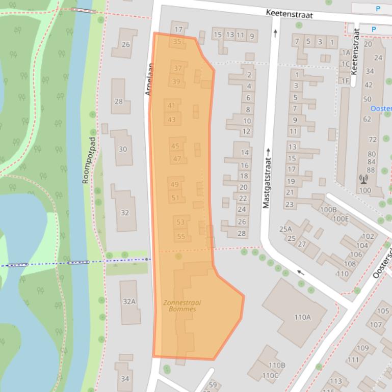 Kaart van postcodegebied 4335TB.