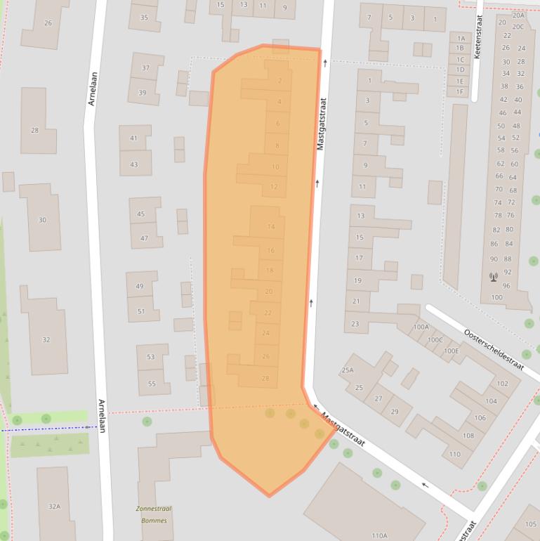 Kaart van postcodegebied 4335TK.