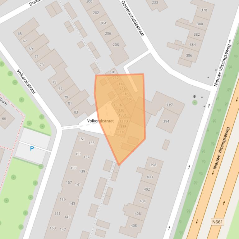 Kaart van postcodegebied 4335VE.