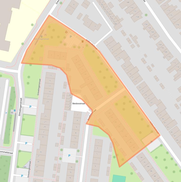 Kaart van postcodegebied 4335VJ.