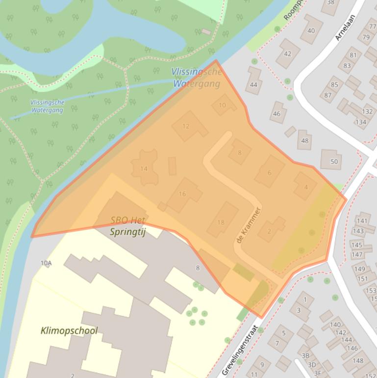 Kaart van postcodegebied 4335XA.