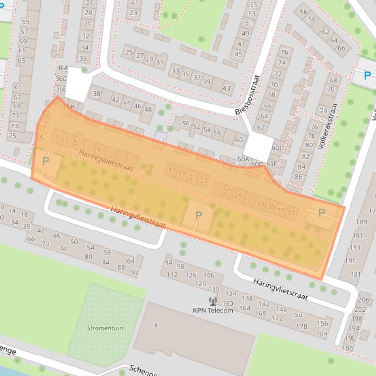 Kaart van postcodegebied 4335XH.