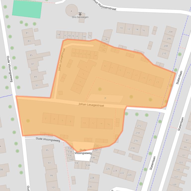 Kaart van postcodegebied 4336AG.